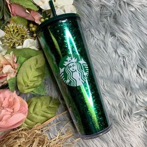 🆕 Starbucks green sprinkle glitter 24oz tumbler